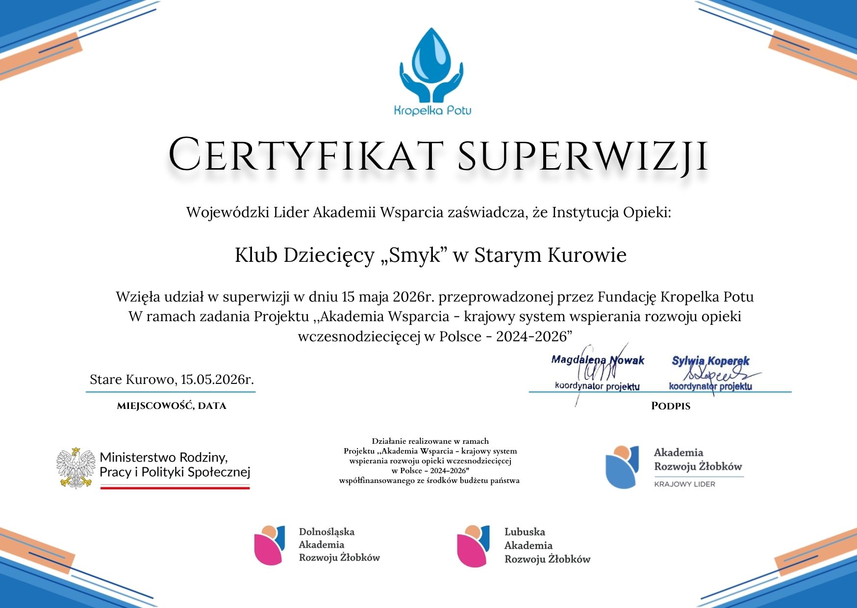 Certyfikat superwizji