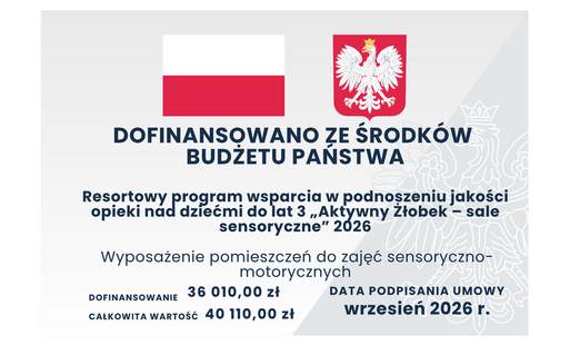 plakat Aktywny Żłobek - sale sensoryczne